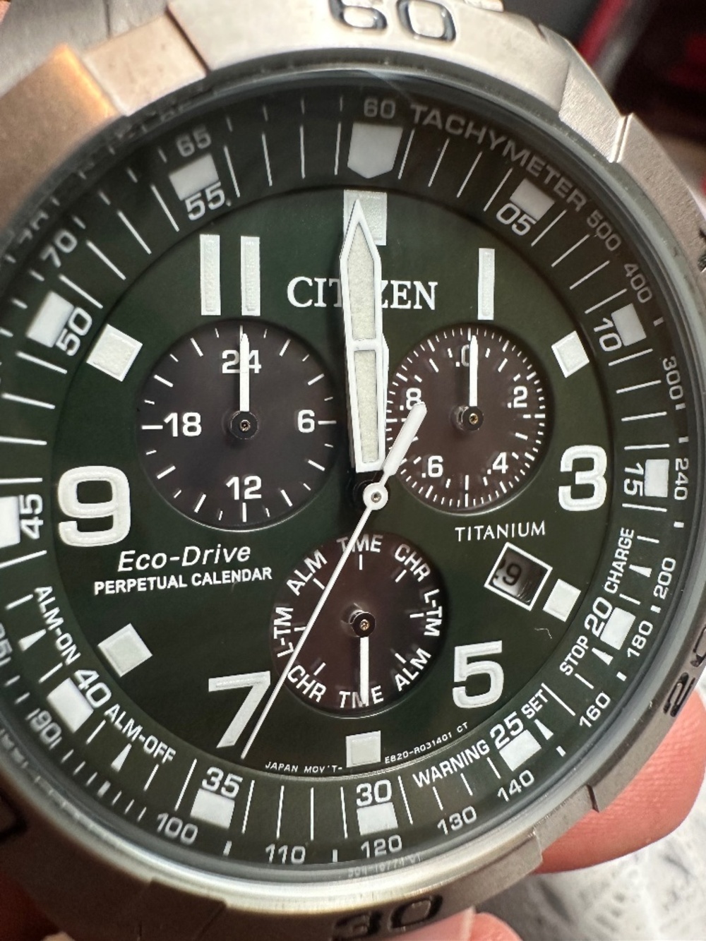 Citizen Eco-Drive Super Titanium Green Dial Watch – BL5550-50X